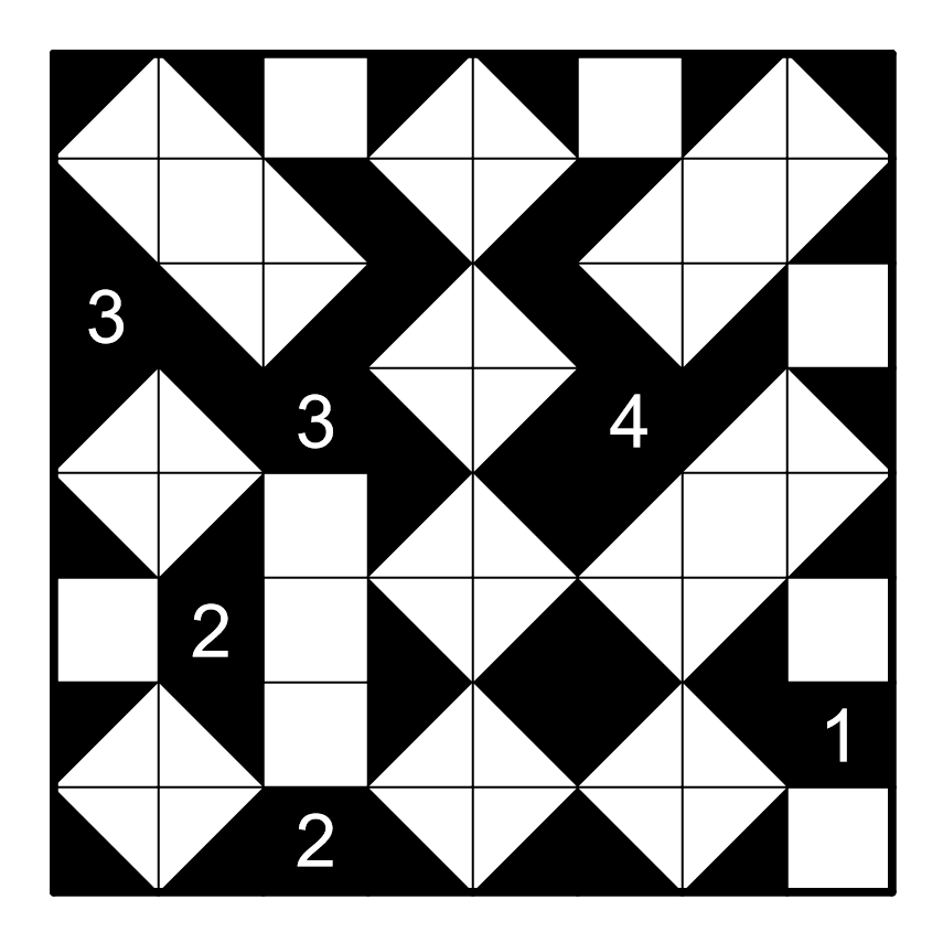 Solution of shakashaka example grid