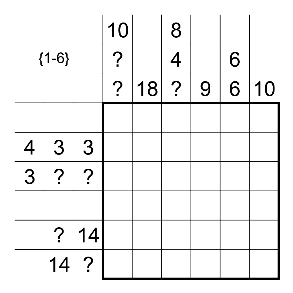 Japanese Sums example grid